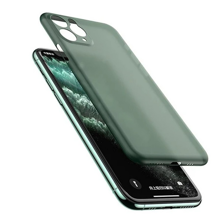 Аксессуары для сотовых оптом: Пластиковая накладка Premium K-Doo Air Skin Ultra slim (0,3 мм) для Apple iPhone 12 (6.7) 3 Lenses зеленый