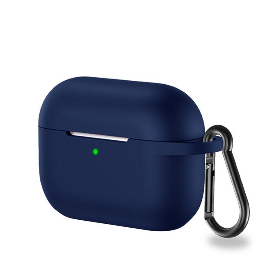 Аксессуары для сотовых оптом: Силиконовый чехол тонкий с карабином для Apple AirPods Pro темно-синий