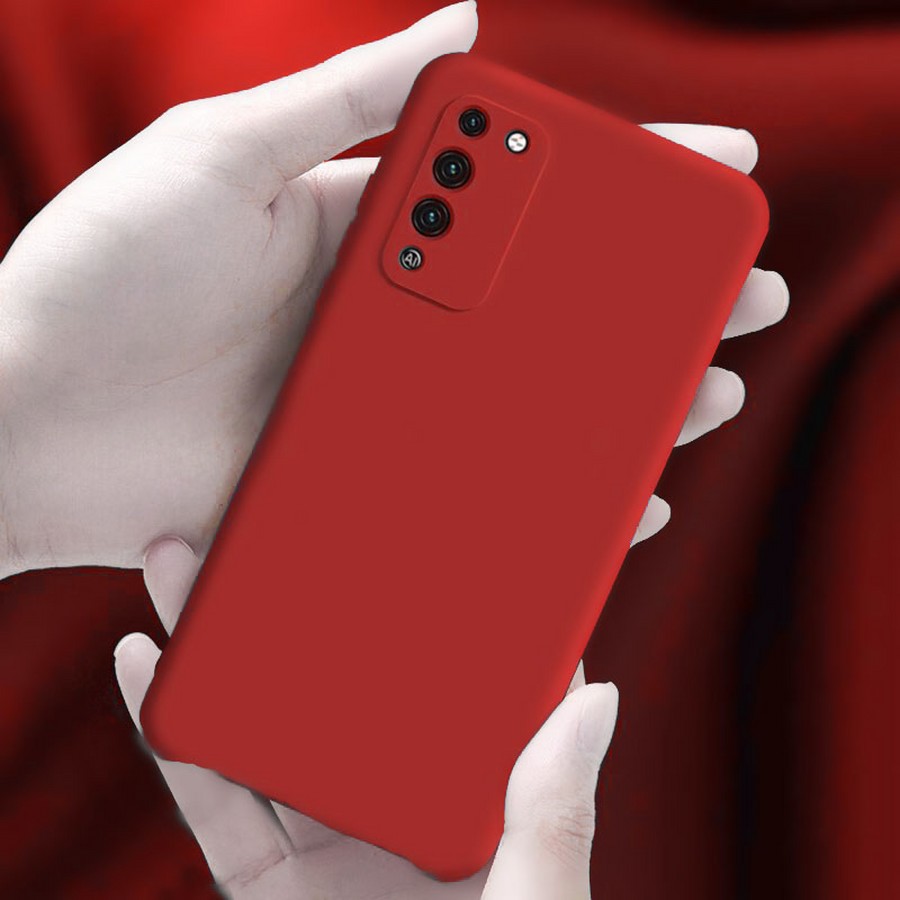 Аксессуары для сотовых оптом: Силиконовая накладка без логотипа Silky soft-touch для Huawei Honor 10X Lite красный
