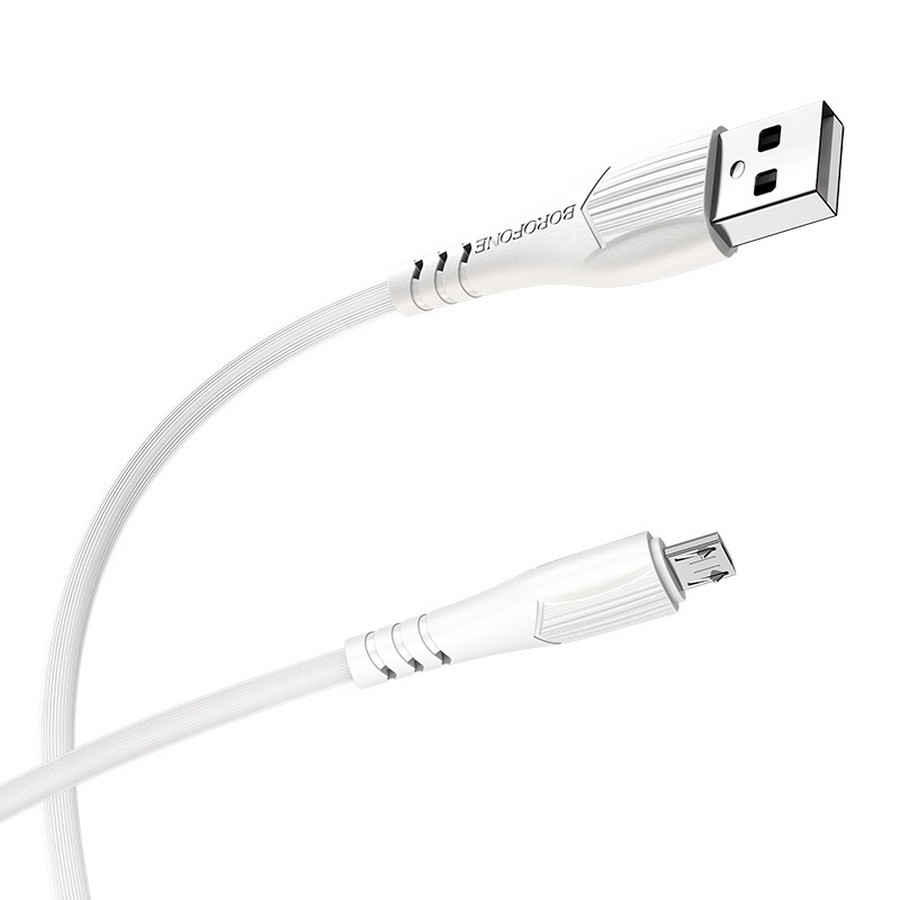 Аксессуары для сотовых оптом: USB кабель Borofone BX37 Micro 2.4A 1m белый