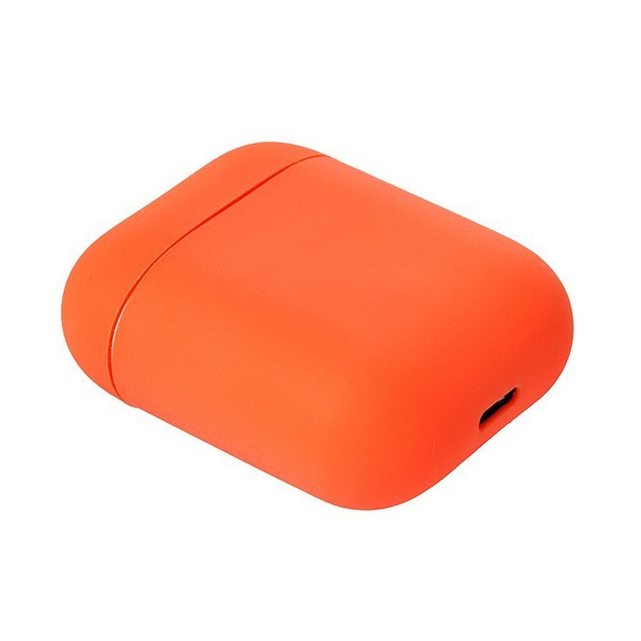 Аксессуары для сотовых оптом: Силиконовый чехол тонкий для Apple AirPods 2 оранжевый