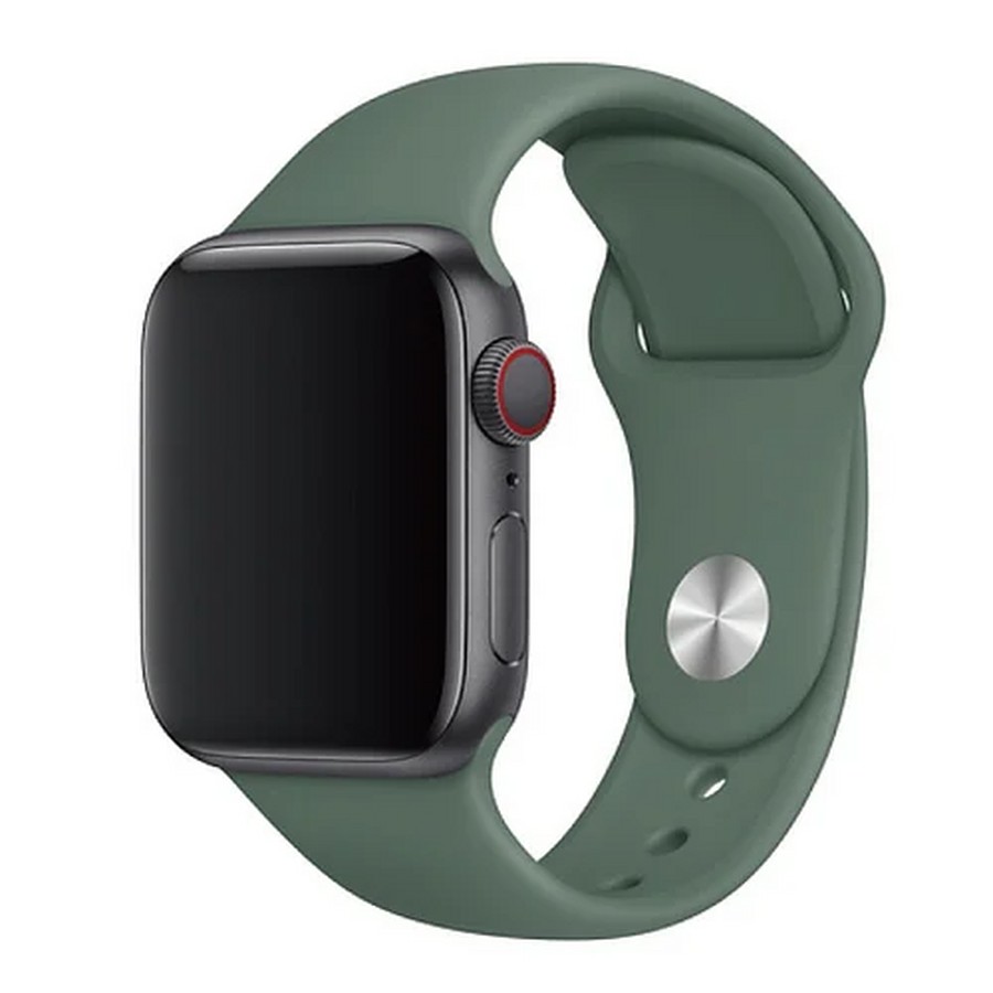 Аксессуары для сотовых оптом: Силиконовый ремешок для Apple Watch 42/44/45mm серо-зеленый