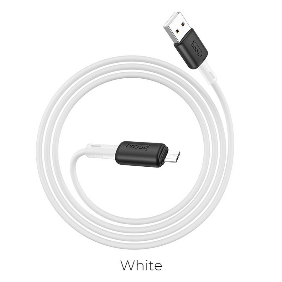 Аксессуары для сотовых оптом: USB кабель Hoco X48 Micro 1m 2.4A белый silicone