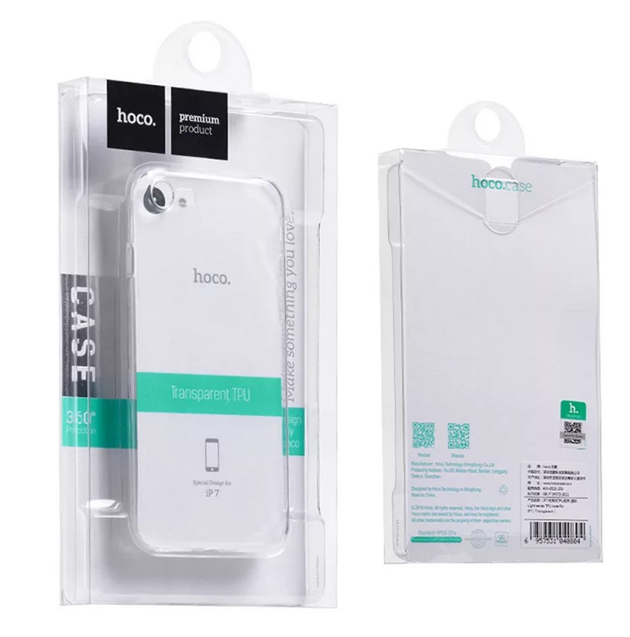 Аксессуары для сотовых оптом: Силиконовая накладка Hoco для Apple iPhone 7/iPhone 8/iPhone SE прозрачный