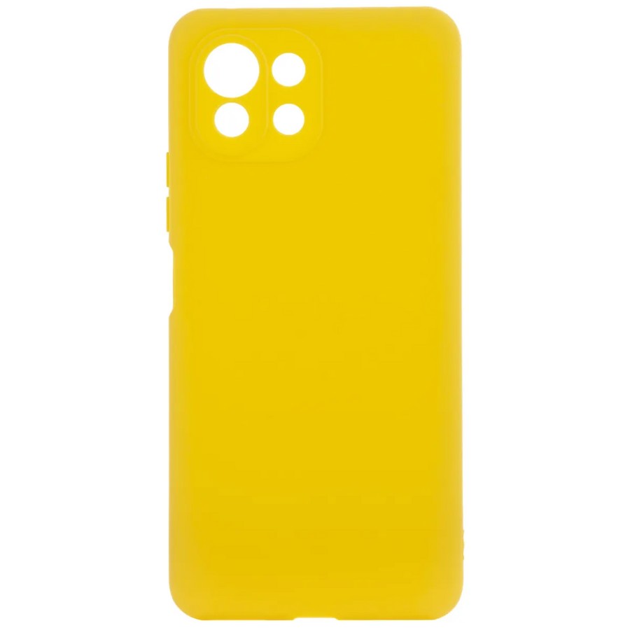 Аксессуары для сотовых оптом: Силиконовая накладка тонкая для Xiaomi Mi11 Lite желтый