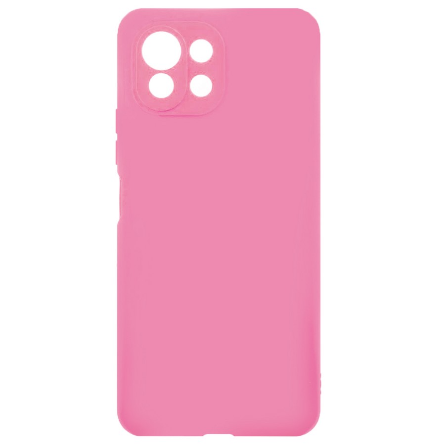 Аксессуары для сотовых оптом: Силиконовая накладка тонкая для Xiaomi Mi11 Lite розовый