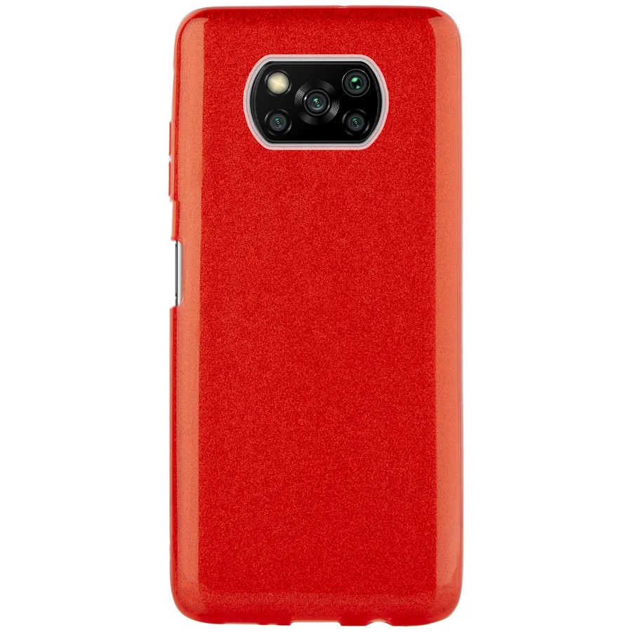 Аксессуары для сотовых оптом: Силиконовая противоударная накладка Diamond для Xiaomi POCO X3 красный