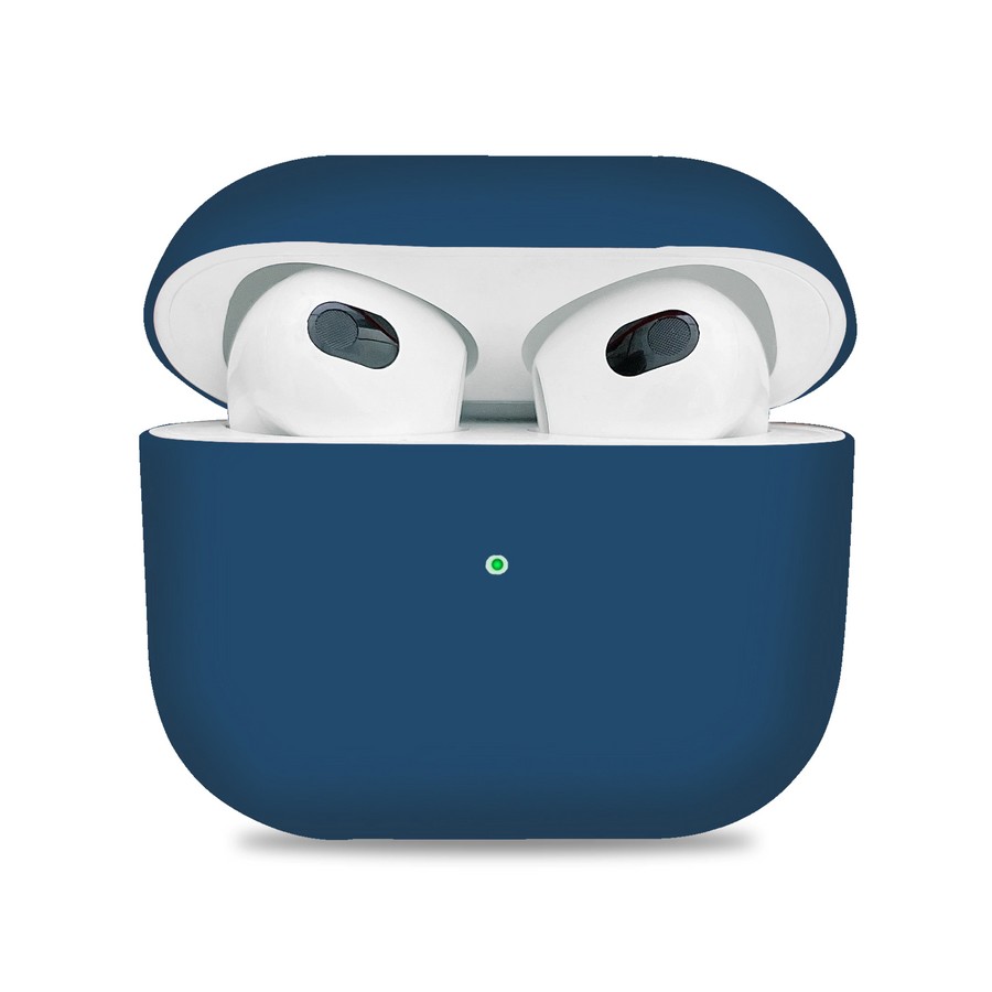 Аксессуары для сотовых оптом: Силиконовый чехол тонкий для Apple AirPods 3 синий