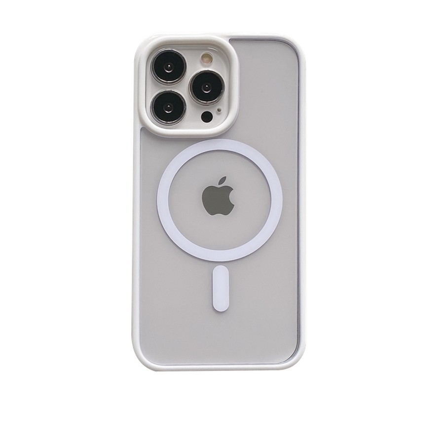 Аксессуары для сотовых оптом: Силиконовая накладка с Magsafe для Apple iPhone 12 (6.1) прозрачный