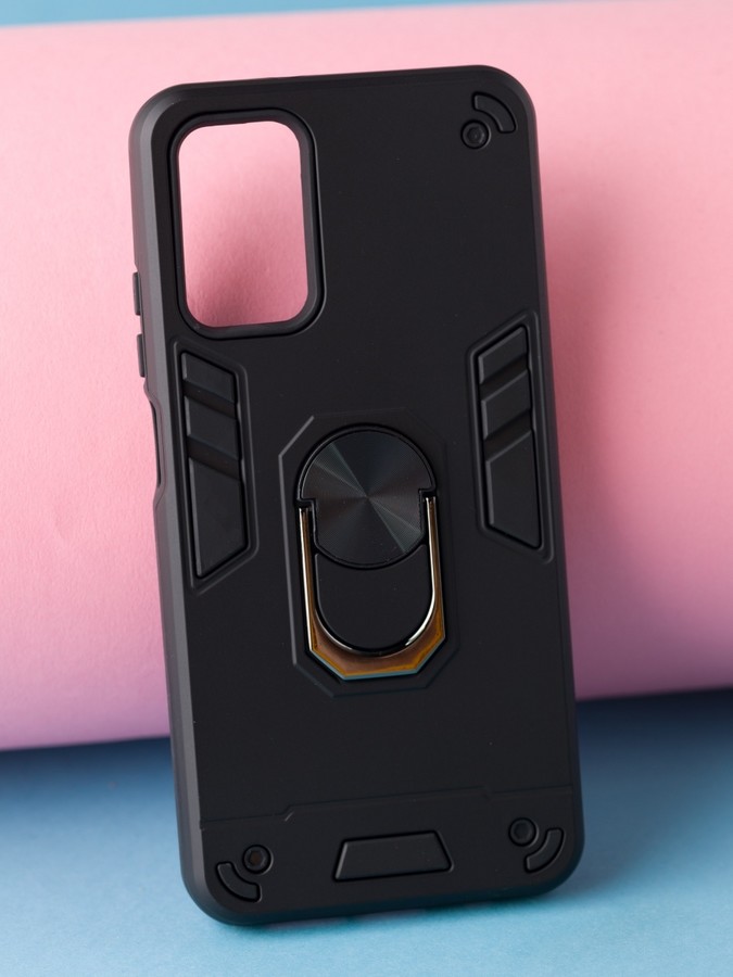 Аксессуары для сотовых оптом: Противоударная накладка Armor Case с кольцом для Xiaomi Redmi 9T черный