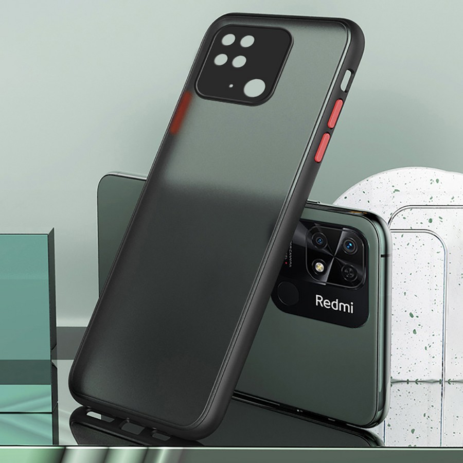 Аксессуары для сотовых оптом: Накладка пластик матовый с окантовкой для Xiaomi Redmi 10С черный