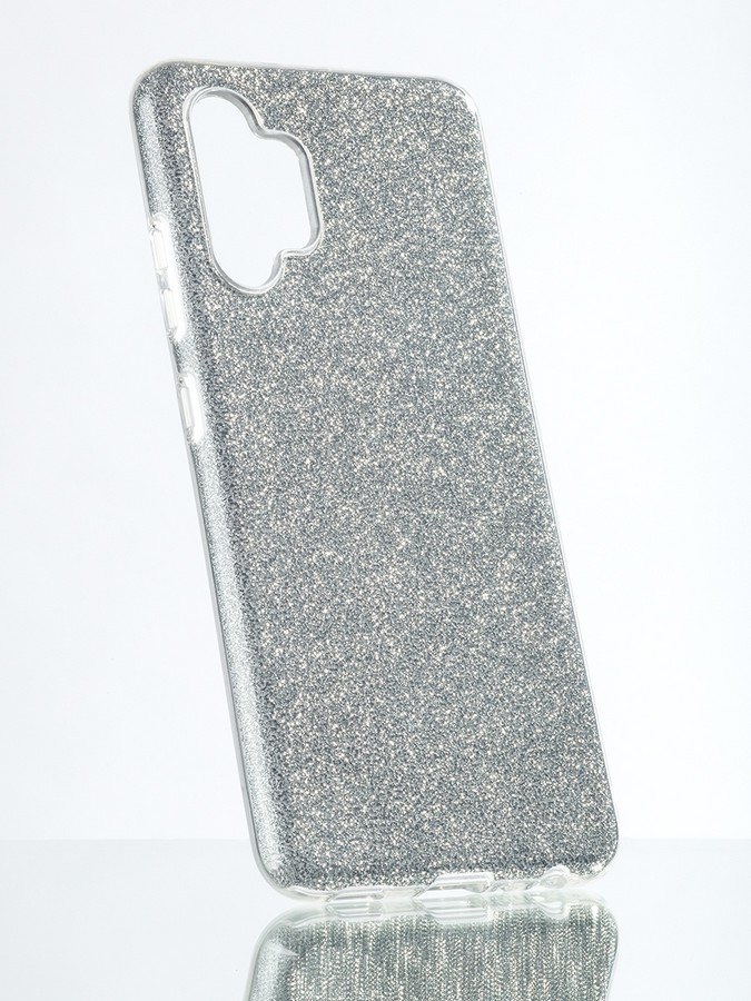 Аксессуары для сотовых оптом: Силиконовая противоударная накладка Diamond для Samsung A13 4G серебро