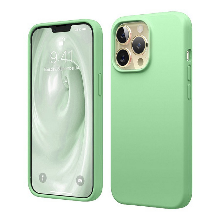 Аксессуары для сотовых оптом: Силиконовая накладка (Silicone Case) для Apple iPhone 15 (6.1) светло-зеленый