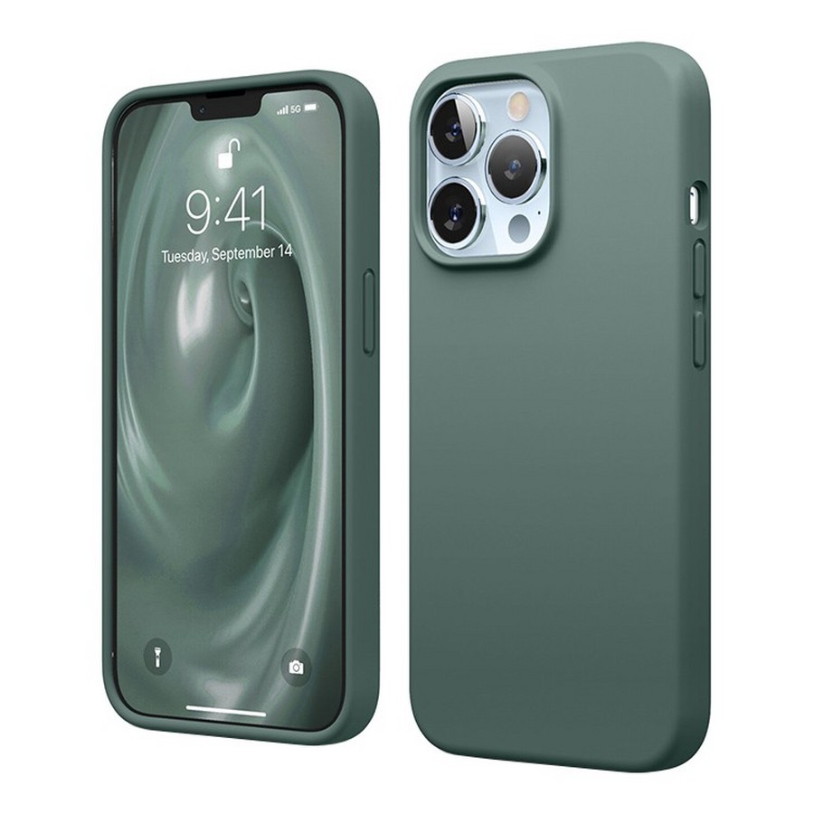 Аксессуары для сотовых оптом: Силиконовая накладка без логотипа (Silicone Case) для Apple iPhone 13 (6.1) серо-зеленый