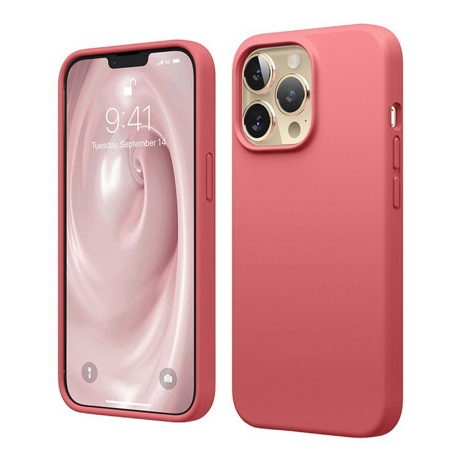 Аксессуары для сотовых оптом: Силиконовая накладка без логотипа (Silicone Case) для Apple iPhone 13 Pro MAX (6.7) сетло-розовый
