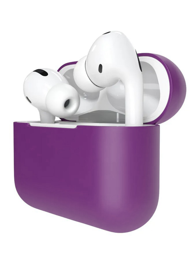 Аксессуары для сотовых оптом: Силиконовый чехол тонкий для Apple AirPods Pro 2 фиолетовый