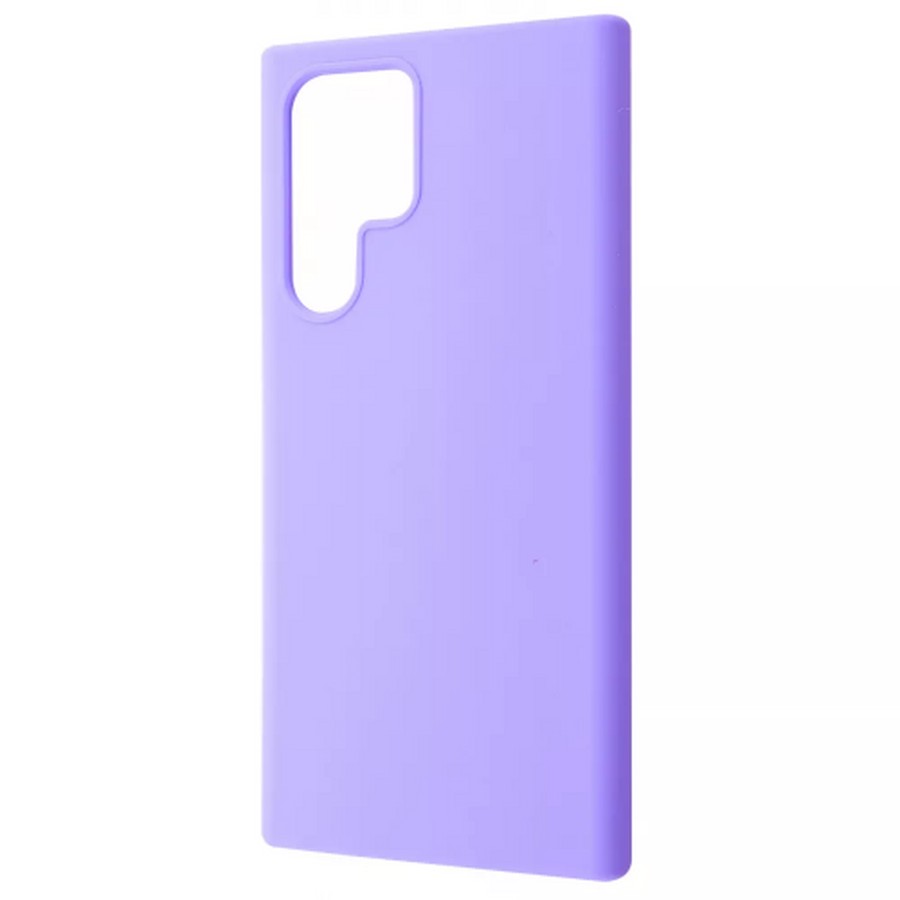 Аксессуары для сотовых оптом: Силиконовая накладка без логотипа Silky soft-touch для Samsung S22 Ultra светло-сиреневый