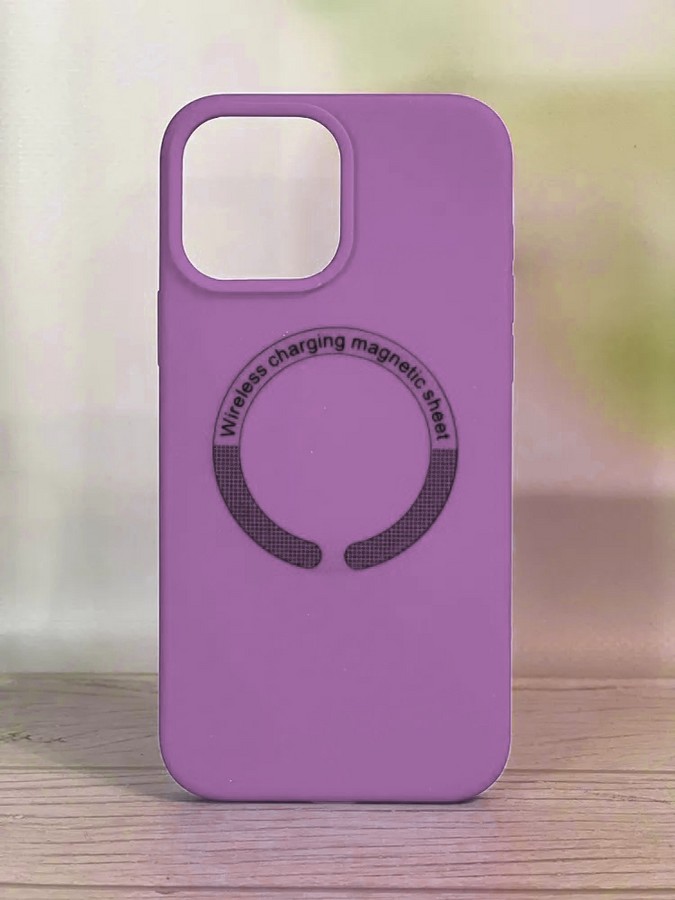 Аксессуары для сотовых оптом: Силиконовая накладка без логотипа Silicone Case MagSafe для Apple iPhone 12/12 Pro светло-сиреневый