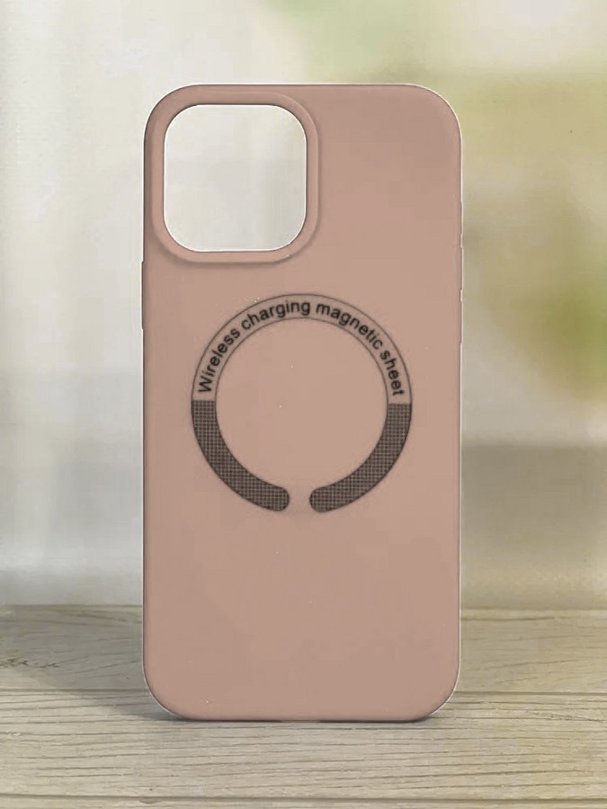 Аксессуары для сотовых оптом: Силиконовая накладка без логотипа Silicone Case MagSafe для Apple iPhone 14 Pro кремовый