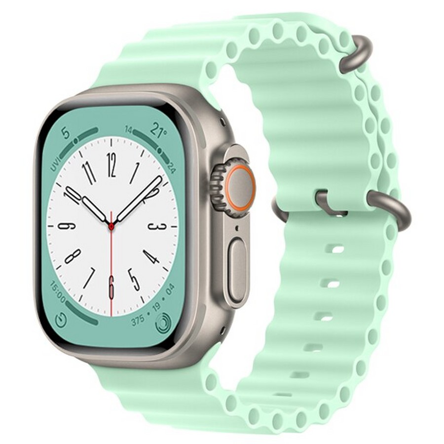 Аксессуары для сотовых оптом: Силиконовый ремешок Ocean Watch Band для Apple Watch Series 49mm мятный