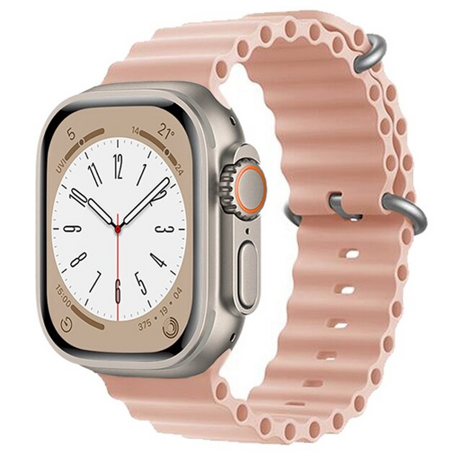 Аксессуары для сотовых оптом: Силиконовый ремешок Ocean Watch Band для Apple Watch Series 49mm бежевый