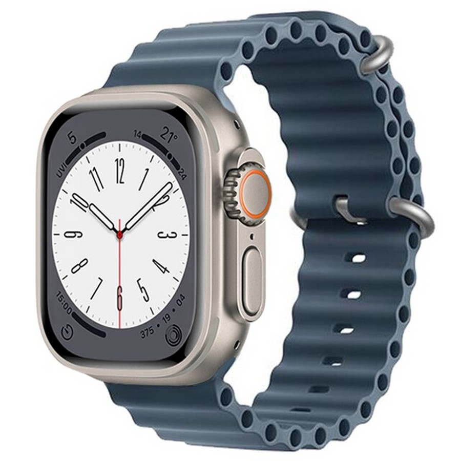 Аксессуары для сотовых оптом: Силиконовый ремешок Ocean Watch Band для Apple Watch Series 49mm серый