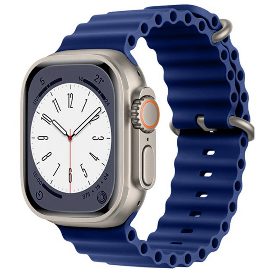 Аксессуары для сотовых оптом: Силиконовый ремешок Ocean Watch Band для Apple Watch Series 49mm синий