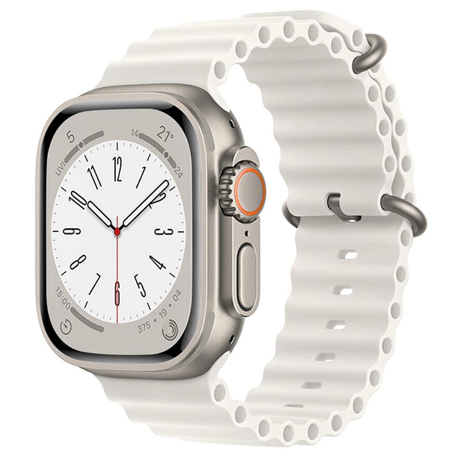 Аксессуары для сотовых оптом: Силиконовый ремешок Ocean Watch Band для Apple Watch Series 49mm белый