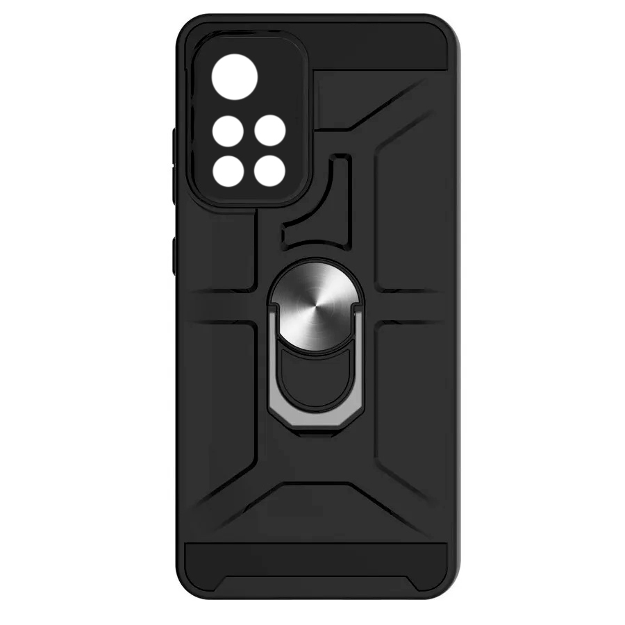 Аксессуары для сотовых оптом: Противоударная накладка Armor Case с кольцом для Xiaomi Poco M4 Pro 4G черный