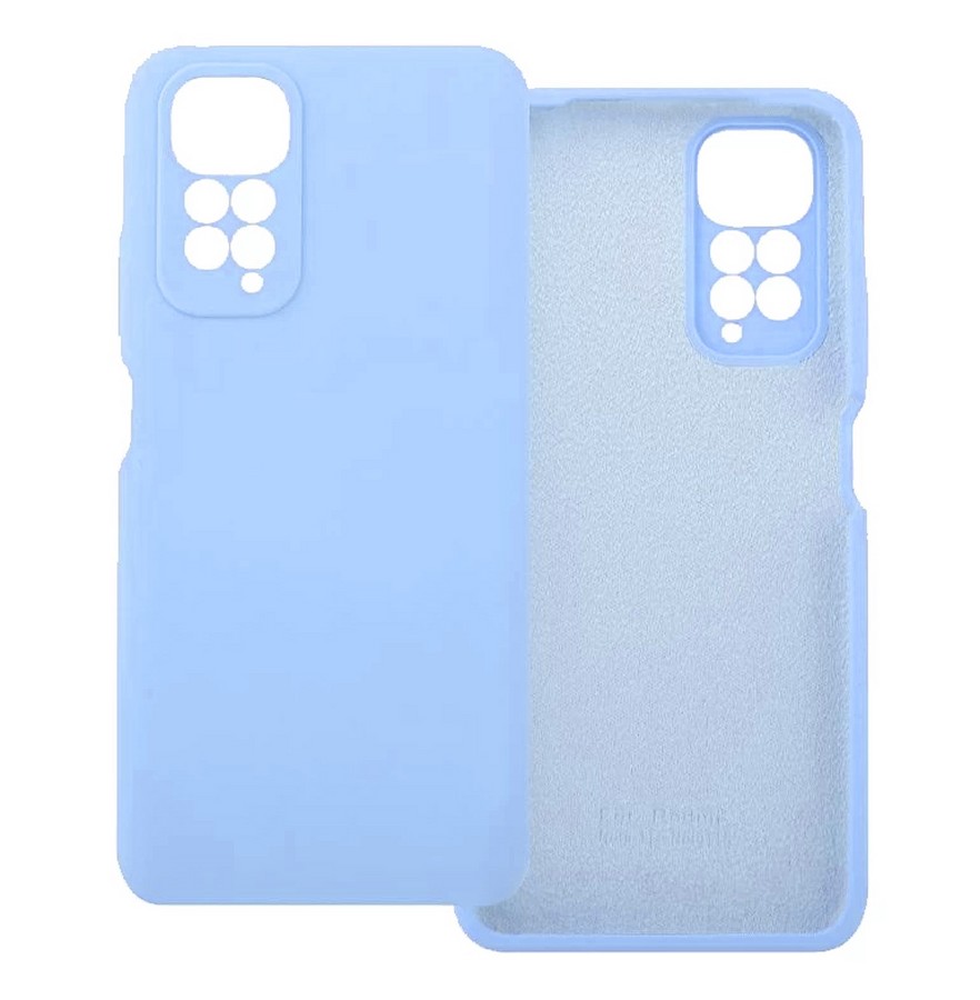 Аксессуары для сотовых оптом: Силиконовая накладка без логотипа Silky soft-touch для Xiaomi Redmi Note 11 4G голубой