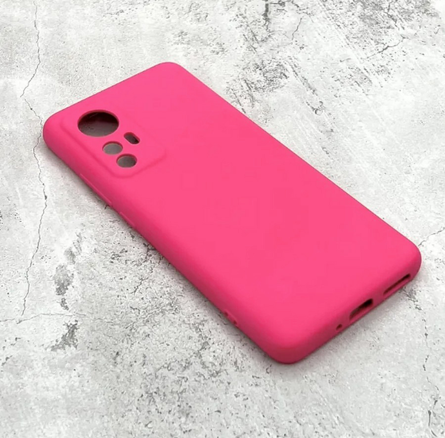 Аксессуары для сотовых оптом: Силиконовая накладка без логотипа Silky soft-touch для Xiaomi mi 12 lite ярко-розовый