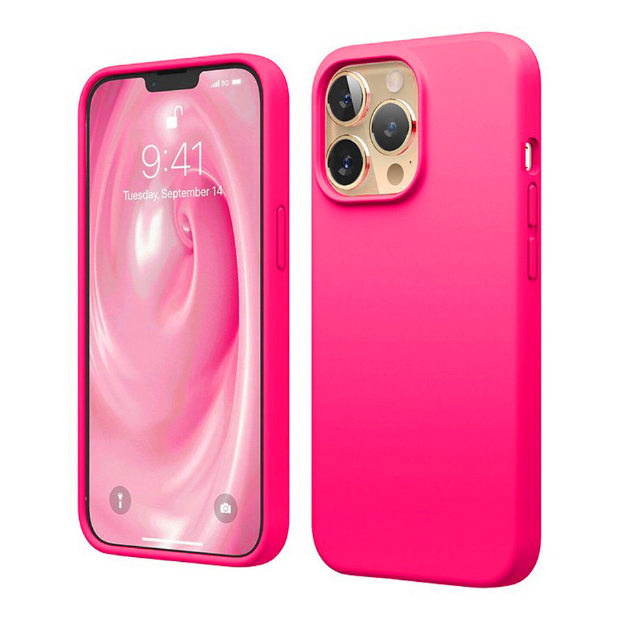 Аксессуары для сотовых оптом: Силиконовая накладка (Silicone Case) для Apple iPhone 15 Pro Max (6.7) ярко-розовый