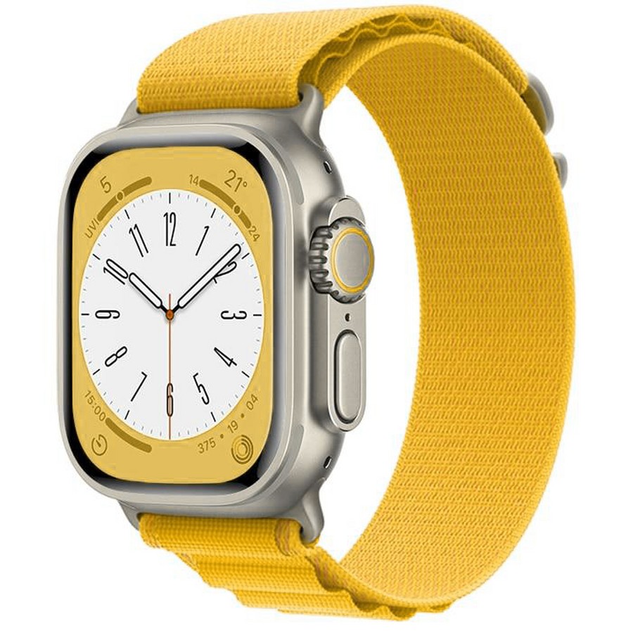 Аксессуары для сотовых оптом: Ремешок Альпийская петля нейлон для Apple Watch 42/44/45/49mm желтый