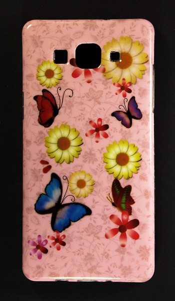 Аксессуары для сотовых оптом: Силиконовая накладка с рисунком для Samsung S5 Бабочки и цветы
