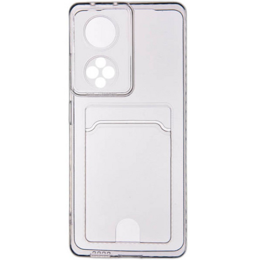 Аксессуары для сотовых оптом: Силиконовая накладка с отсеком для карты с защитой камеры для Huawei Honor X7 прозрачный