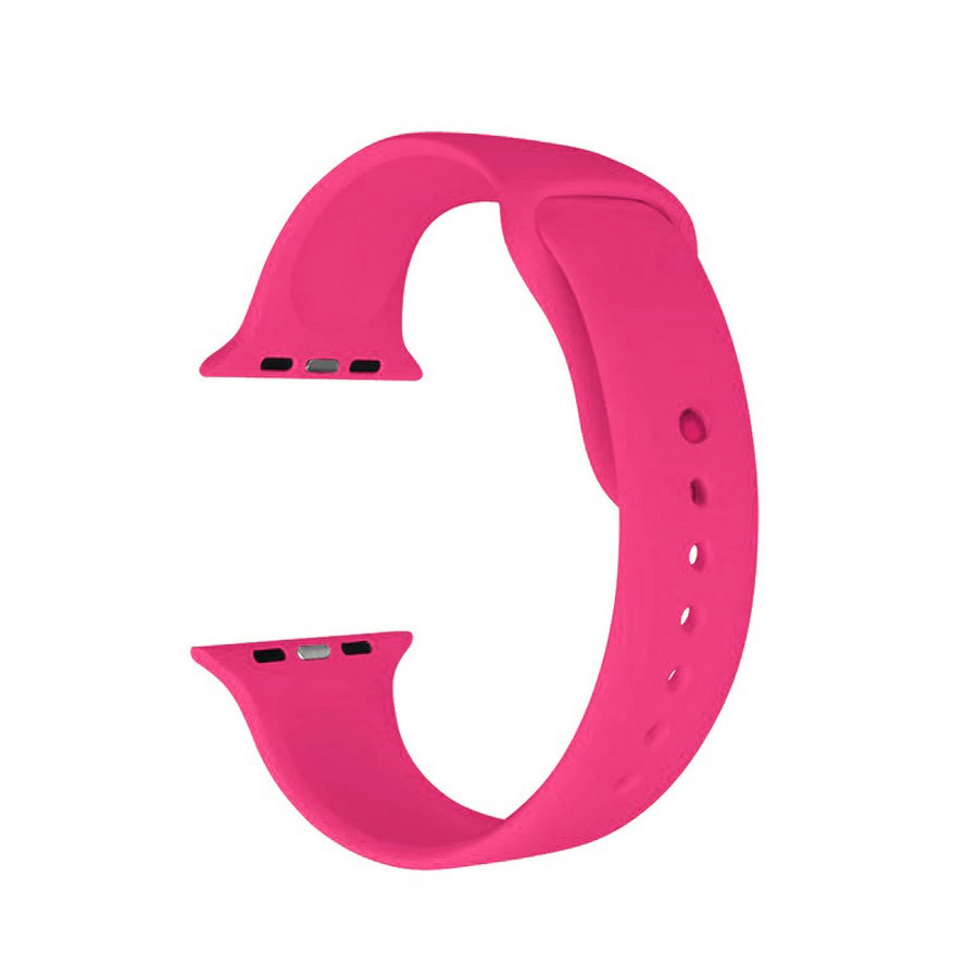 Аксессуары для сотовых оптом: Силиконовый ремешок для Apple Watch 38/40/41mm ярко - розовый