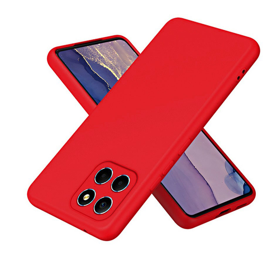Аксессуары для сотовых оптом: Силиконовая накладка без логотипа Silky soft-touch для Huawei Honor X8A красный