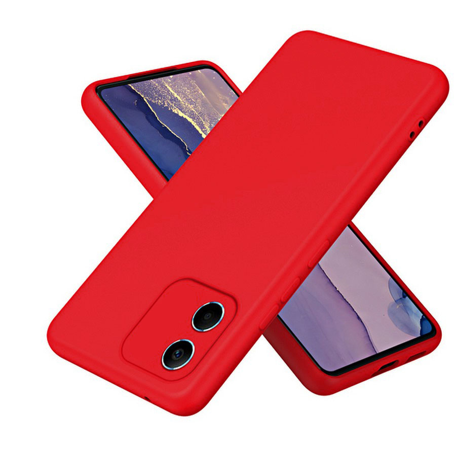 Аксессуары для сотовых оптом: Силиконовая накладка без логотипа Silky soft-touch для Huawei Honor X5 2023 красный