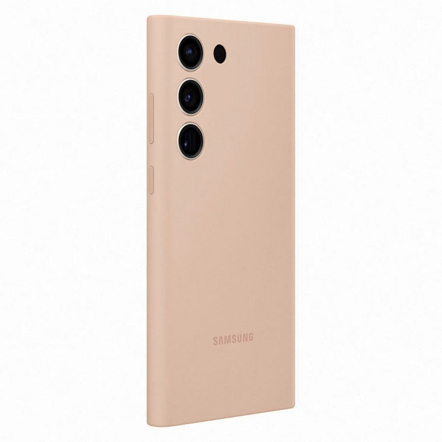 Аксессуары для сотовых оптом: Силиконовая накладка Silky soft-touch для Samsung S23+ кремовый