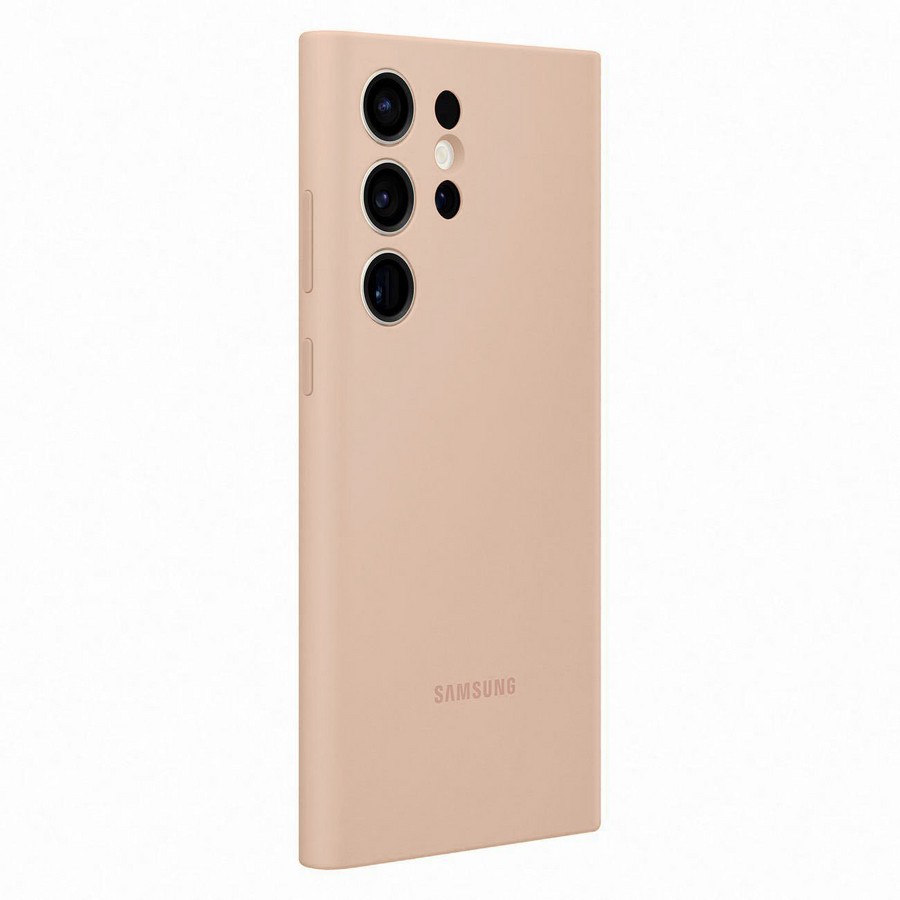 Аксессуары для сотовых оптом: Силиконовая накладка Silky soft-touch для Samsung S23 Ultra кремовый