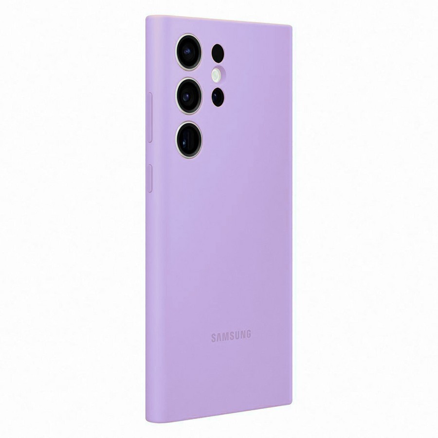 Аксессуары для сотовых оптом: Силиконовая накладка Silky soft-touch для Samsung S23 Ultra светло-сиреневый