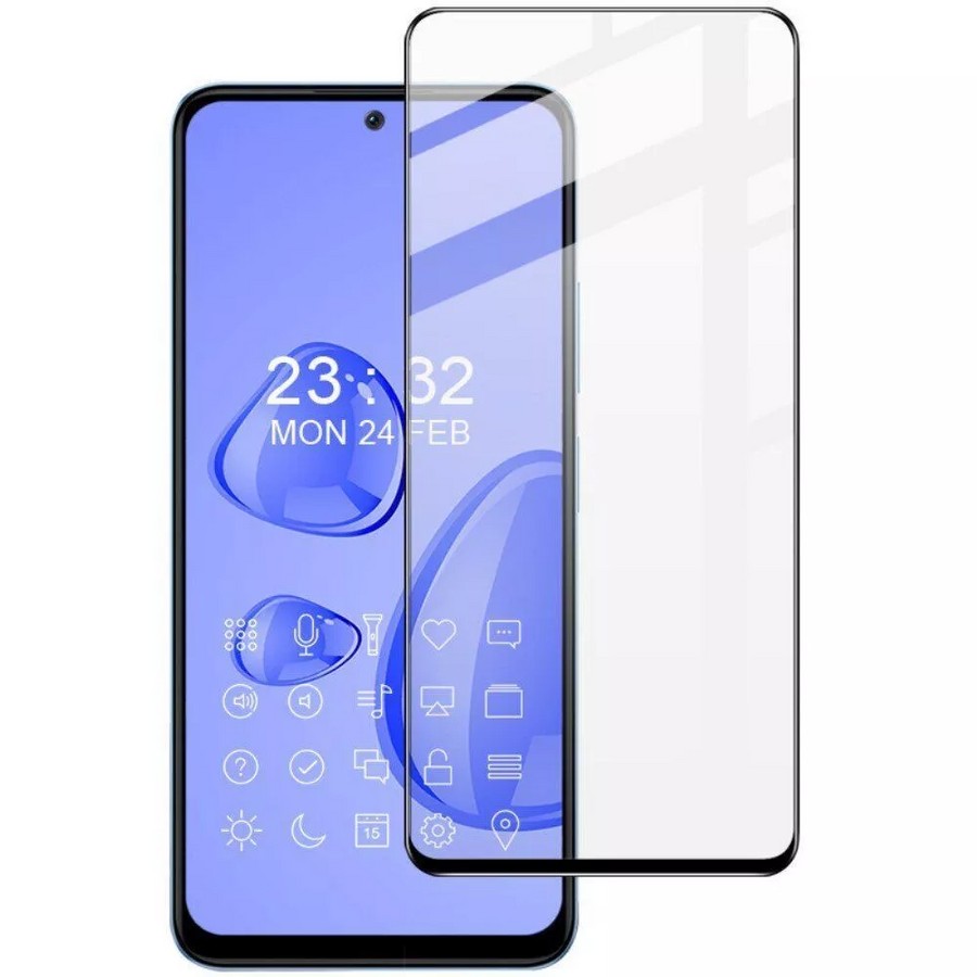 Аксессуары для сотовых оптом: Защитное стекло глянцевое керамика (тех.пак) для Xiaomi Redmi Note 12/Poco X5 черный