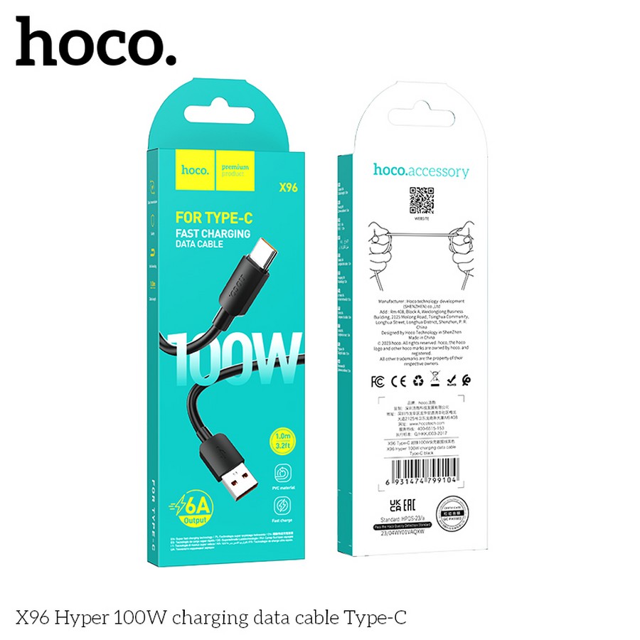    : USB  Hoco X96 Type-C 1m 6A 