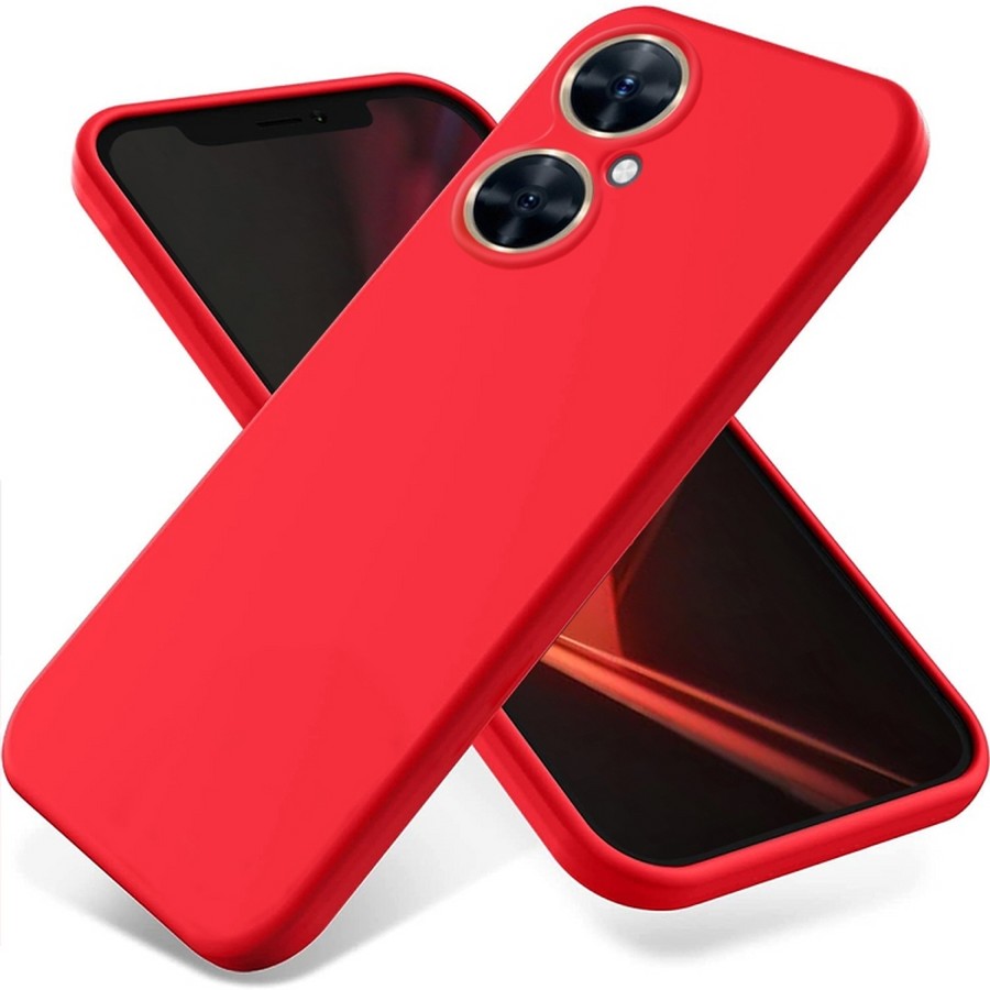 Аксессуары для сотовых оптом: Силиконовая накладка без логотипа Silky soft-touch для Huawei Nova 11i красный
