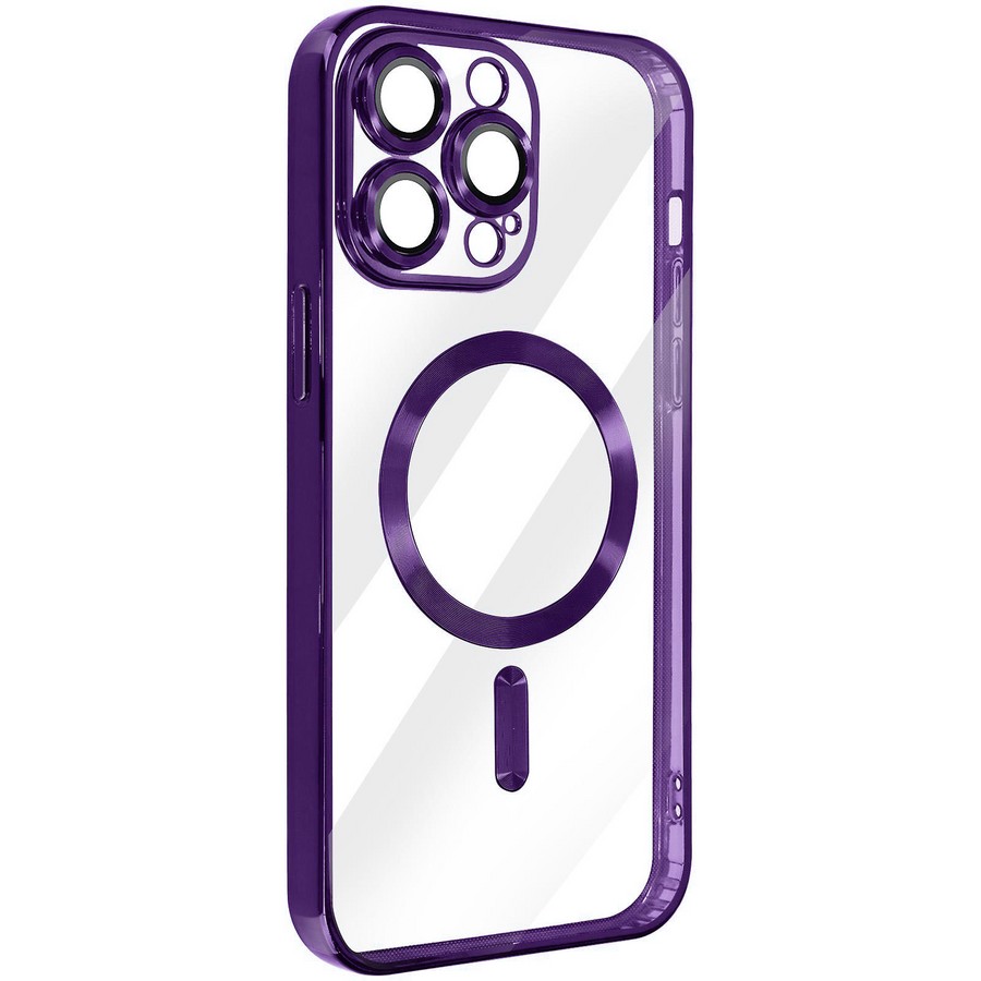 Аксессуары для сотовых оптом: Силиконовая накладка с Magsafe Magnetic для Apple iPhone 14 Pro фиолетовый