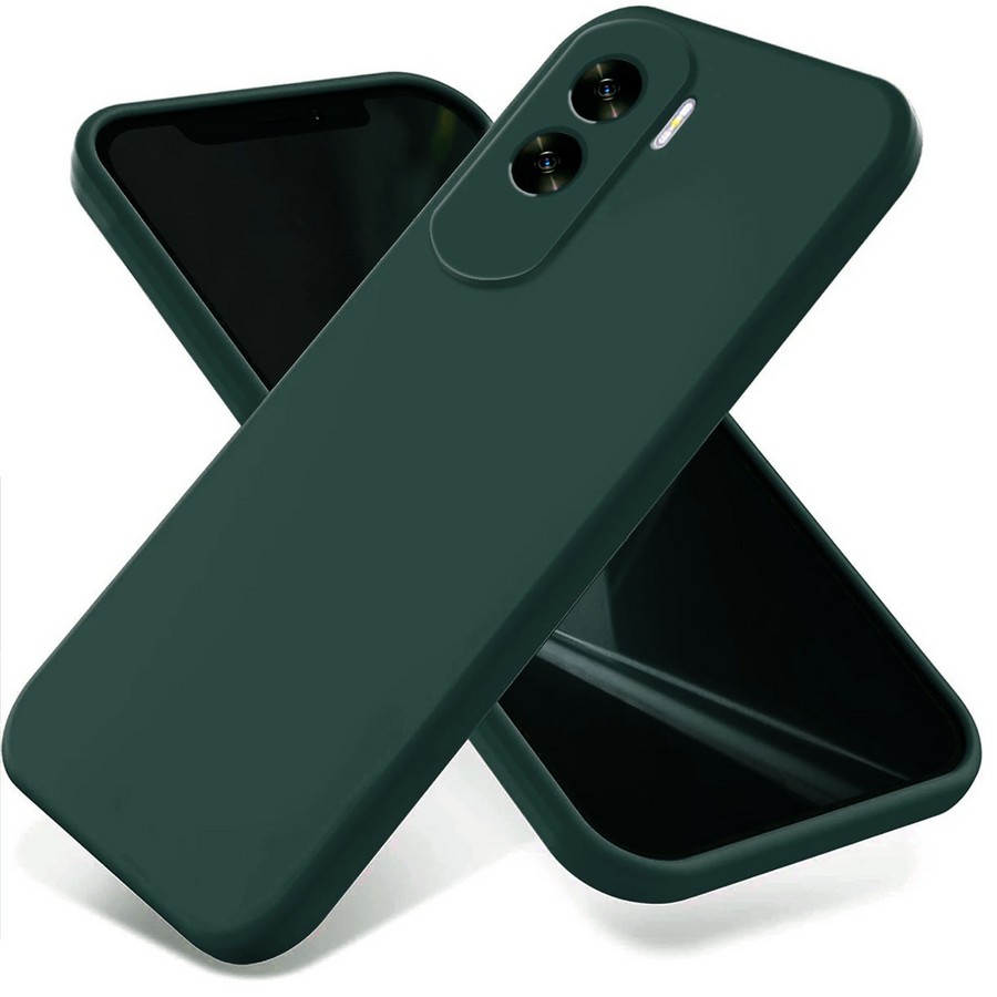 Аксессуары для сотовых оптом: Силиконовая накладка без логотипа Silky soft-touch для Huawei Honor 90 Lite зеленый