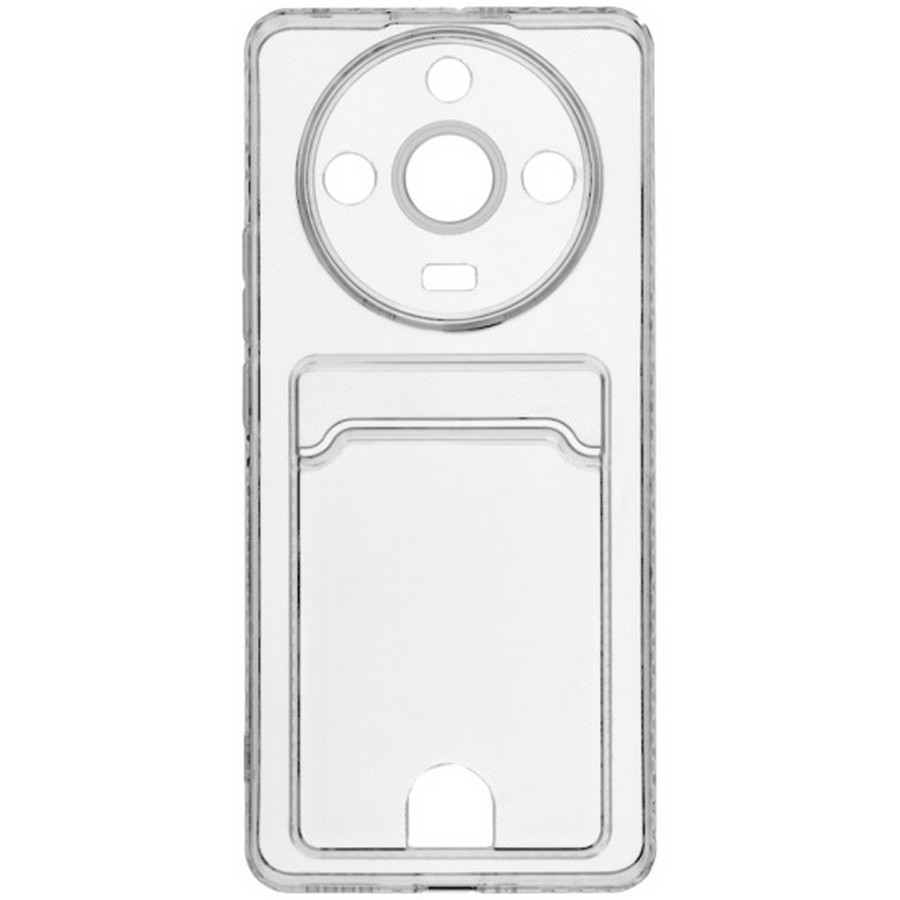Аксессуары для сотовых оптом: Силиконовая накладка с отсеком для карты с защитой камеры для Realme 11 pro прозрачный