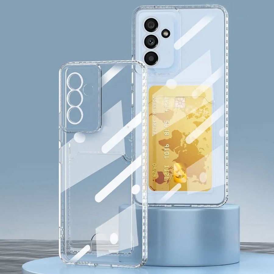 Аксессуары для сотовых оптом: Силиконовая накладка с отсеком для карты с защитой камеры для  Samsung A05S  прозрачный
