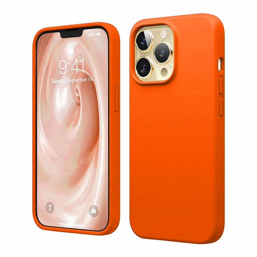 Аксессуары для сотовых оптом: Силиконовая накладка (Silicone Case) для Apple iPhone 15 (6.1) оранжевый