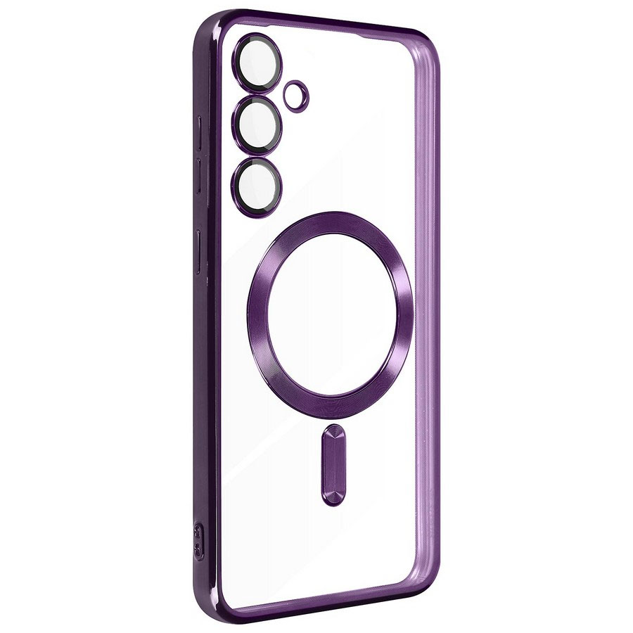 Аксессуары для сотовых оптом: Силиконовая накладка с Magsafe Magnetic для Samsung S24+ фиолетовый